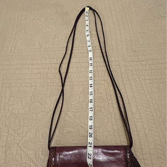 Vintage Ottorino Bossi iItalian Leather Crossbody Purse Small Handbag Purple Bag - Picture 14 of 14